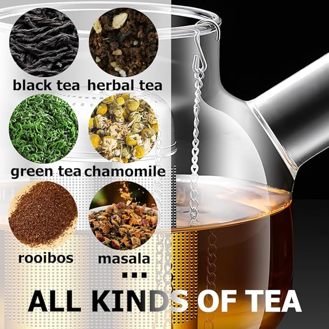 Tea Infuser For Loose Leaf Tea Drinkers, Extra Fine Mesh Tea Strainers 316 Stainless Steel, Tea Steeper, Tea Filter, Tea Diffuser For Rooibos/Black Tea/Herbs/Spices By Iruerti KTAD, 1.5*1.5*3.15'' (S) - Bloomnest