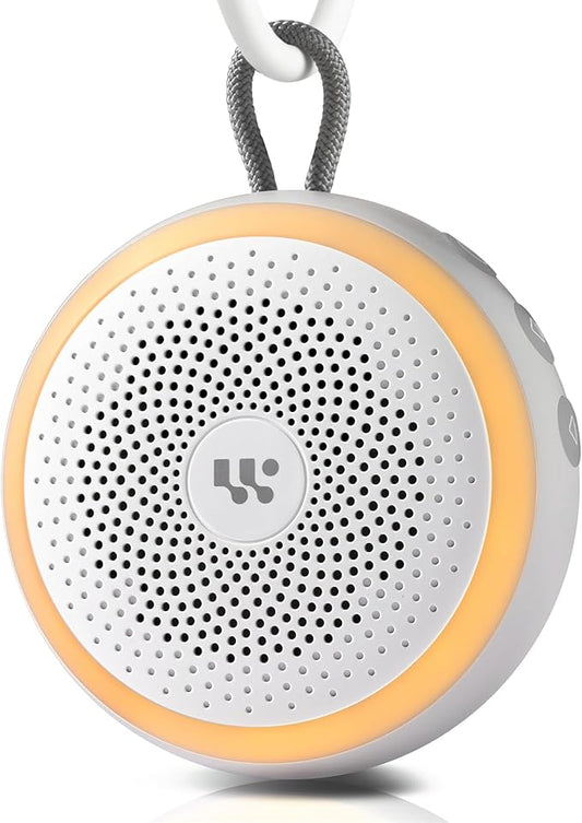 White Noise Machine - Portable Sound Machine for Baby Adult, 20 Non-looping Soothing Sound, Noise Canceling for Sleeping, Sound Therapy for Office Home, Travel, Registry Gift (White)