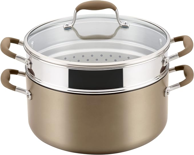 Anolon Advanced Home Hard-Anodized Nonstick Open Stock Cookware (8.5 Qt. Wide Stockpot, Bronze) - Bloomnest