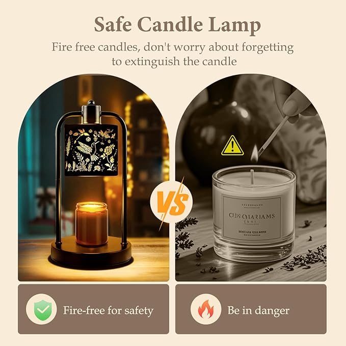 Candle Warmer Lamp Electric with Timer: Wax Melts for Warmer Yankee Candles Large - Dimmable Candle Warmer for Birthday Christmas Gift Bedroom Home Decor - Bloomnest