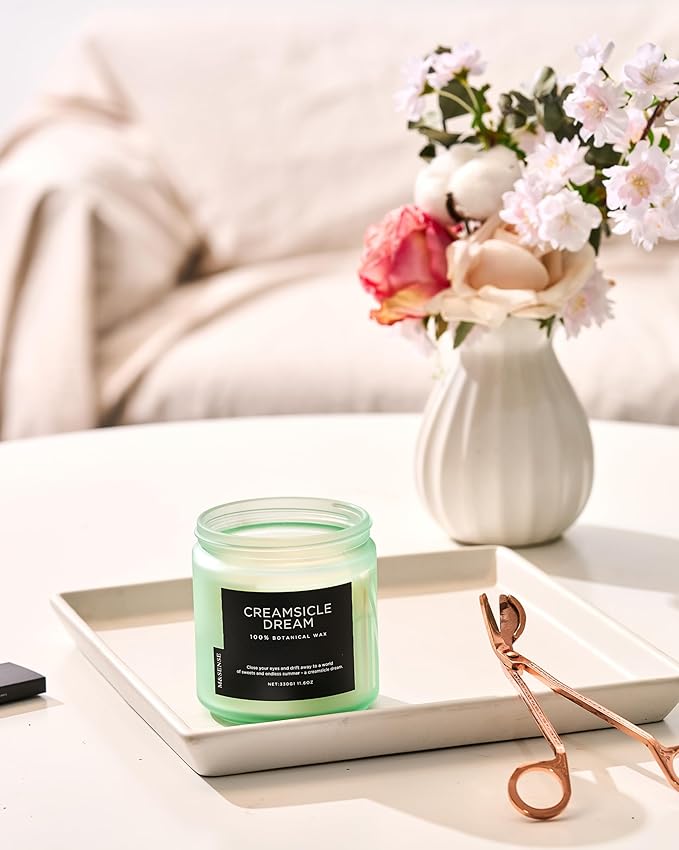 M&SENSE Orange Creamsicle Summer Scented Candle - 11.6oz Clean Non Toxic Natural Soy Wax 70-Hour Slow Burning Candle, 2-Wick Long Lasting Home Fragrance Gifts for Housewarming & Anniversaries - Bloomnest