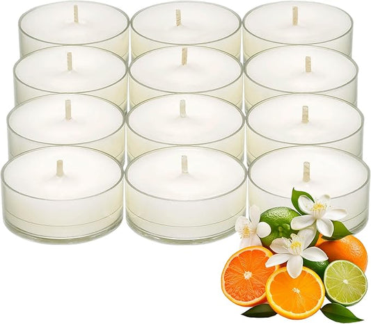 PartyLite Tea Lights Candles, Crisp Linens with Jasmine and Lily Scent, Gift Set of 12, Aromatherapy with up to 4 to 6 Hours Burn Time, Ideal for Home Decor, Holiday Gifting & Celebration - Bloomnest