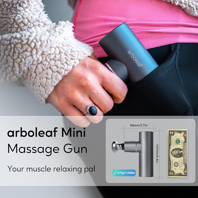 arboleaf Massage Gun Deep Tissue with Metal Head, Full-Metal Electric Portable Hand Held Massager Gun with Case for Back, Body Sore Muscles, Pain Relief, Gifts for Dad, Office, Home, Athletes - Bloomnest