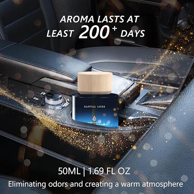Car Air Freshener 50ML (1.7 FL OZ) Car Air Fresheners Perfume - Spicy Sandalwood Fragrance Oil Air Diffuser for Car, 180+ days Long Lasting Fragrance, Wooden Cup Design Car Fresheners, Made in USA - Bloomnest