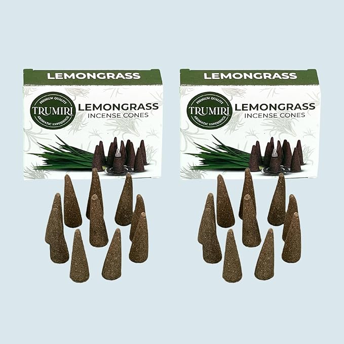Lemongrass Incense Cones - 60 Cones, Six Packs of 10, Scented TRUMIRI