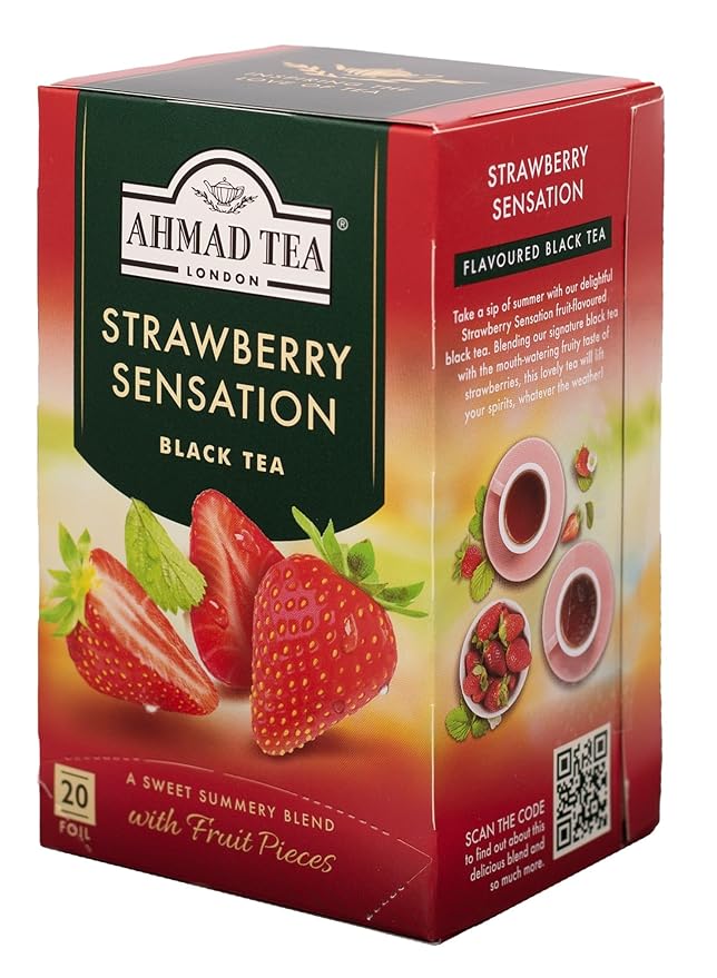 Ahmad Teas - Strawberry Black Tea 1.4oz - 20 Tea Bags - Bloomnest