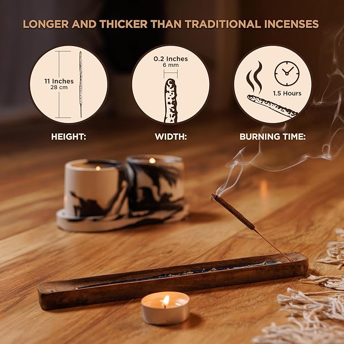 Mix Copal Aztec Incense 40 Sticks Mexico, Palo Santo, Myrrh, Cinnamon, Sandalwood for Yoga & Spiritual Cleansing - Pure Copal Resin Incense for Purifying Energy & Relaxation, JAGUARBIRD Bloomnest