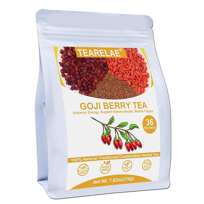 TEARELAE - Five Flavors Goji Berry Tea Bags - 6g x 36 Count - Traditional Herbal Tea Combination For Men - Non-GMO - Caffeine-free - Restore Passion & Digestion Support - Bloomnest