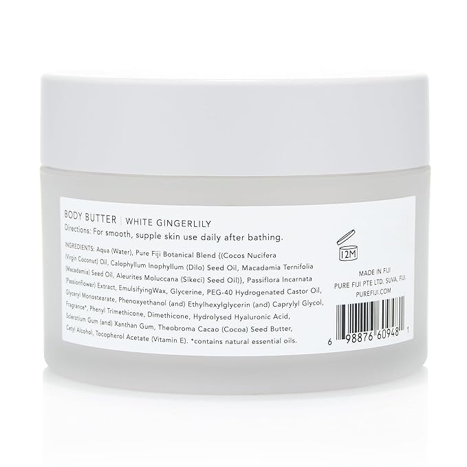 PURE FIJI Nourishing Body Butter, White Gingerlily (6.7oz/200ml)