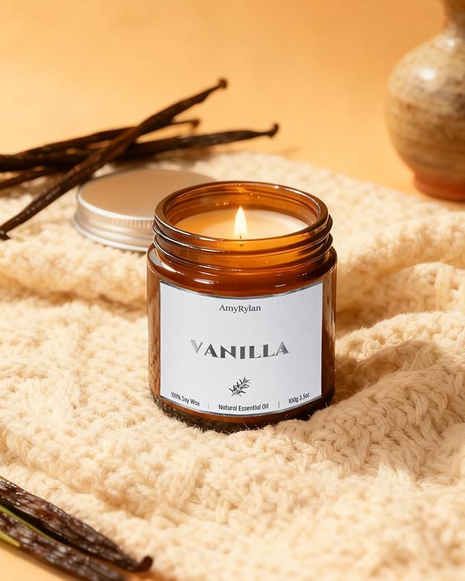 6 Pack Non-Toxic Soy Wax Scented Candles Gift Set, 21oz 120H Long Burn Time, Amber Jar Candles, Gift for Women Unique, Christmas Birthday Self Care Relaxation Spa Aromatherapy Gifts - Bloomnest
