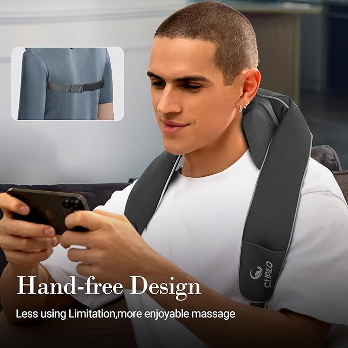 Shiatsu Neck Massager with Heat - [2025 Upgraded] FSA Eligible, Cordless Neck Massager for Pain Relief with Wireless Controller,Massage for Back Shoulder Traps,Ideal Gifts for Women,Men - Bloomnest