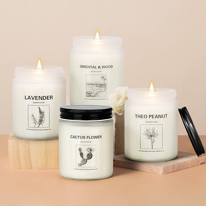 Candles for Home Scented,Lavender Candle Gifts Set,Made with Natural Soy Wax & Essential Oils, 6 Pack 42 Oz Candles Gifts for Women, Ideal for Birthday, Valentine's Day, Thanksgiving - Bloomnest
