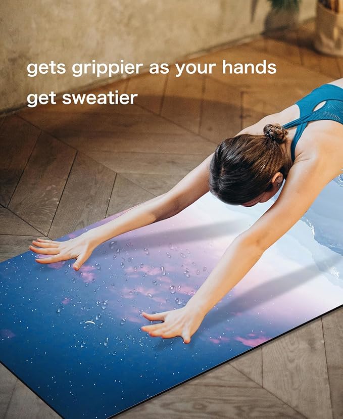 Non Slip Yoga Mat TPE Workout Mat for Men Women, Thick Workout Mat with Carrying Strap, Fitness Mats for Exercise, Yoga, Fitness, Pilates, Floor Workouts (72" x 24" x 6mm) - Bloomnest