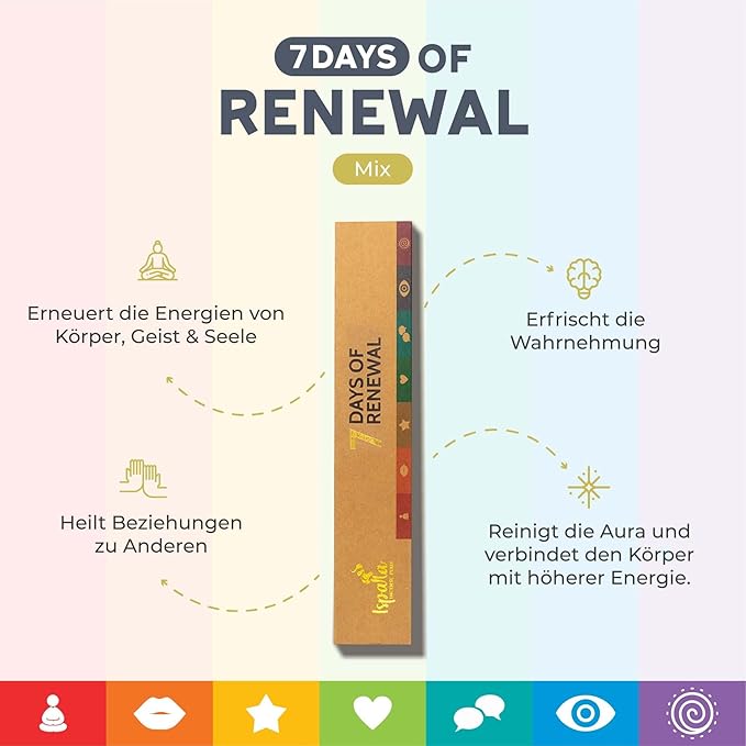 ISPALLA® 7 Day Renewal Incense Sticks, Pack of 14, with Palo Santo, Handmade in Peru, 100% Natural & Vegan Bloomnest