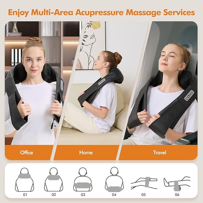 Neck and Shoulder Massager for Shoulder Massage and Neck Massage, Shiatsu Neck Massager with Heat, Shiatsu Back Massager for Office & Home Use, Birthday Gifts for Him Her (Parents/Friends) - Bloomnest