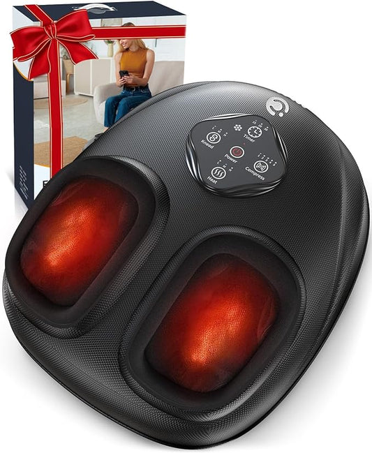 CooCoCo Upgraded Foot Massager with Heat, FSA Eligible Shiatsu Feet Massager for Plantar Fasciitis, Foot Warmer with Kneading, Rolling, Compression, Foot Massage Machine for Women Men Mom Dad - Bloomnest