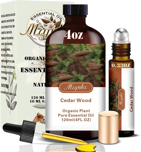 Cedarwood Essential Oil-Cedarwood Fragrance Oil 4.33oz (130ml)-100% Pure Natural Scent for Diffusers, Candles, Soap Making & Aromatherapy-Relaxing Home & Gift Essential Oil for Bath, Massage - Bloomnest