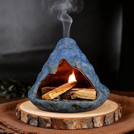 Palo Santo Incense Holder and Burner - Zongzi Modeling Smudge Bowl | Sage Cone Burner Holder & Chiminea Incense Dish Ideal for Energy Cleansing, Yoga, Meditation,Zen,Altar Decor & Aromatherapy MOUGIGI