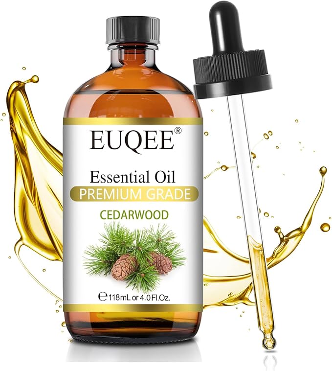 EUQEE Cedarwood Essential Oil 118mL Pure Cedarwood Oil Premium Essential Oil for Diffuser, Humidifier - with Glass Dropper (4fl.oz) - Bloomnest