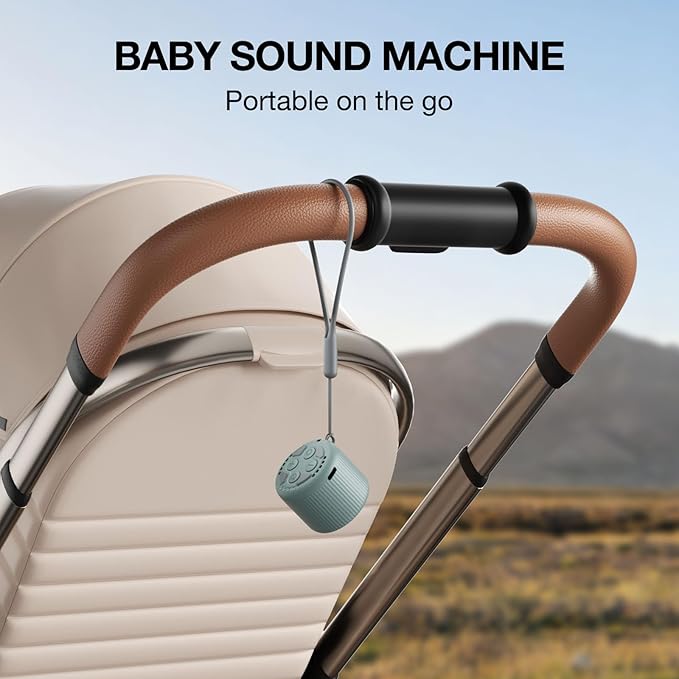 White Noise Machine Baby Portable Sound Machine,LEICEX Travel Sound Machine,15 Non-Looping Sound Timer and Memory Play, Mini White Noise Machine for Sleeping Office Travel （Slate） - Bloomnest