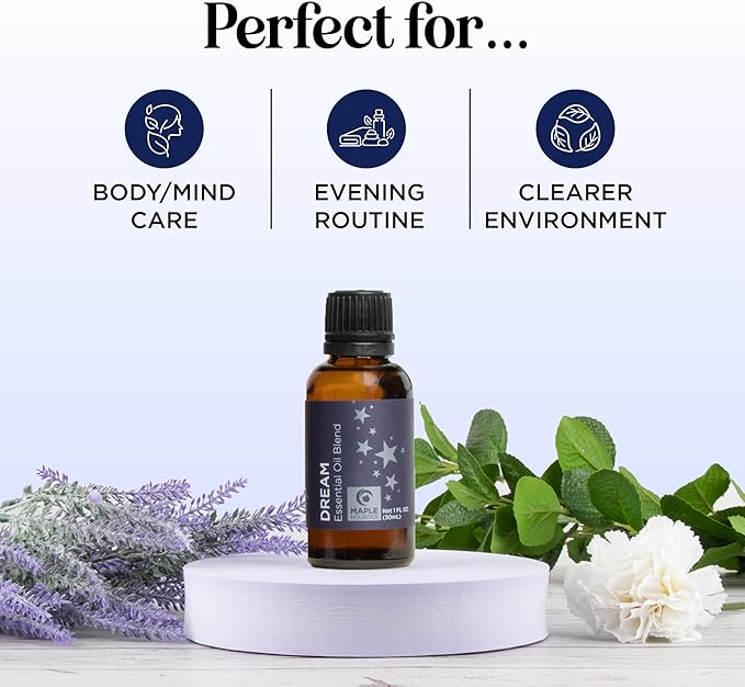 Sleep Essential Oil Blend for Diffuser - Dream Essential Oils for Diffusers Aromatherapy and Relaxation with Clary Sage Ylang-Ylang Roman Chamomile and Lavender for Sleep Time Support (1 Fl Oz) - Bloomnest
