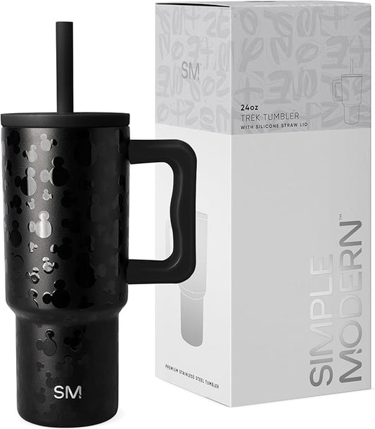 Simple Modern Disney Kids 24 oz Tumbler with Handle and Silicone Straw Lid | Spill Proof and Leak Resistant | Reusable Stainless Steel Bottle | Gift Kids Boys Girls | Trek Collection | Iconic Mickey - Bloomnest