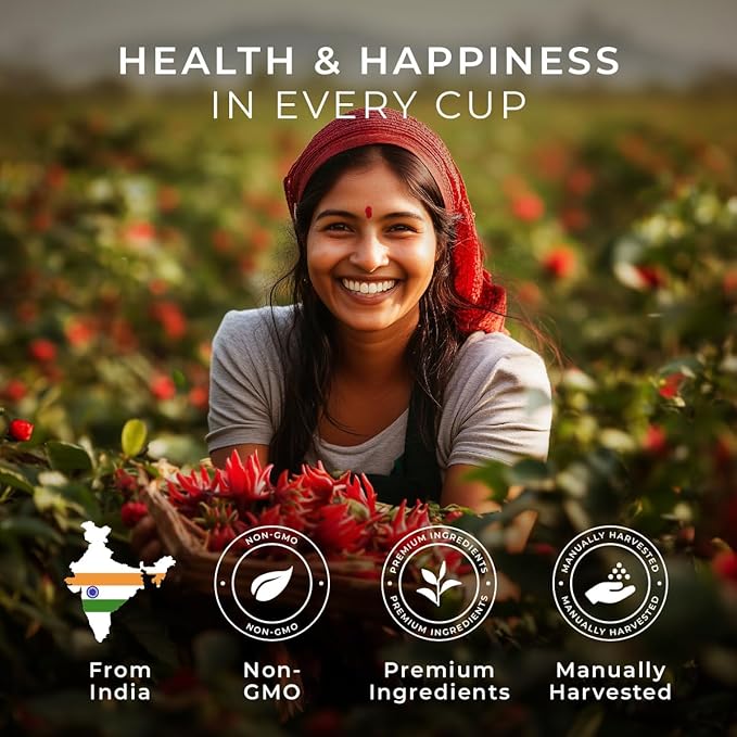 Gya Tea Co Hibiscus Tea Gift Set (16 Count) - Decaf Tea Pod for Lovers Get Well Gifts - Manually Harvested - Enjoy Hot or Iced - Bloomnest