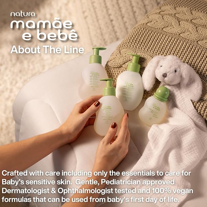 Natura - Mamãe e Bebê Baby Massage Oil - 100% Vegan - Safe & Gentle Lightweight Formula - 99% Natural Origin - All Skin Types - Cruelty Free - Brazilian Beauty - Baby Essentials - 3.38 fl oz (100ml) - Bloomnest