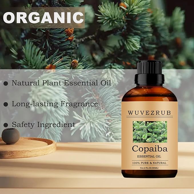 Copaiba Essential Oils, 60ML Pure and Natural Essential Oil for Aromatherapy Diffuser - Copaiba /2 Fl Oz WUVEZRUB