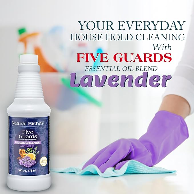 Natural Riches Household Cleaner Concentrate Five Guards Lavender scent from The Tales of French stories of Thieves Essential oil Blend household cleaner - 16 fl oz - Bloomnest