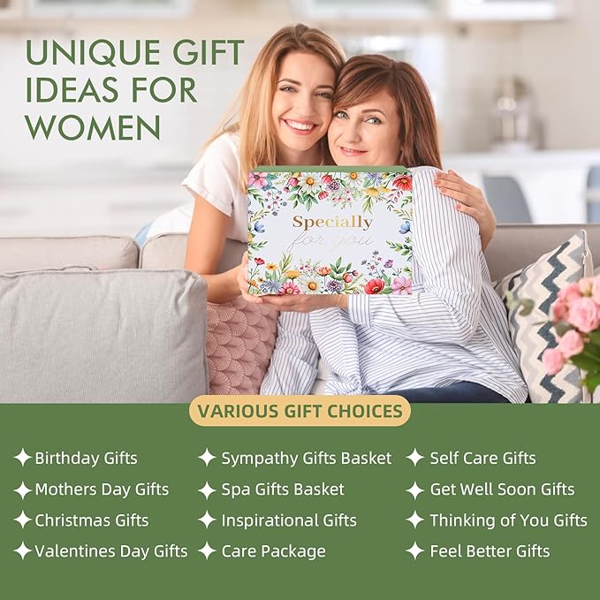 Valentines Day Gifts for Her - Spa & Self Care Gift Basket for Women, Wife, Girlfriend - Romantic Pampering Box for Relaxation, Birthday, Thinking of You - Bloomnest