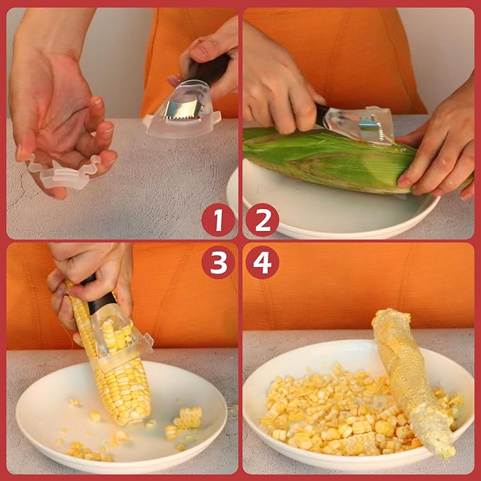 Professional Corn Kernel Cutter, Corn Cutter Peeler Stripper Tool with Large Ergonomic Handle, Corn Peeler #1114 - Bloomnest