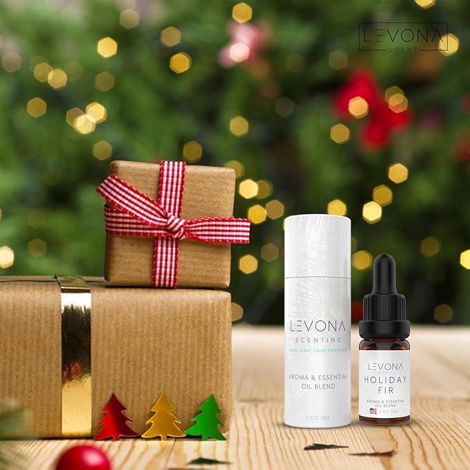 Levona Scent Christmas Essential Oils for Diffuser: Holiday Fir Essential Oil for Diffusers for Home - Essential Oils with Notes of Sandalwood & Amber Oil - Winter Fir and Balsam Fragrance - 10Ml LEVONASCENT