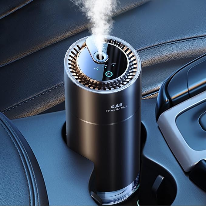 Ceeniu Smart Car Air Fresheners, New Smell Experience by Ultrasonic Mist, Auto On/Off, Powerful Built-in Battery, Natural Fragrance, Adjustable Car freshener, Cologne Scent - Bloomnest