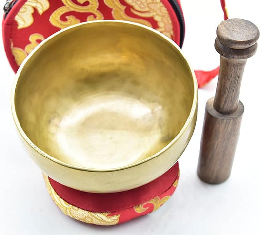 4 Inch Authentic Antique Old TibetanHand Hammered Himalayan Yoga Meditation Bowls-included Mallet, Cushions and Carry Box Handmade in Nepal - Bloomnest
