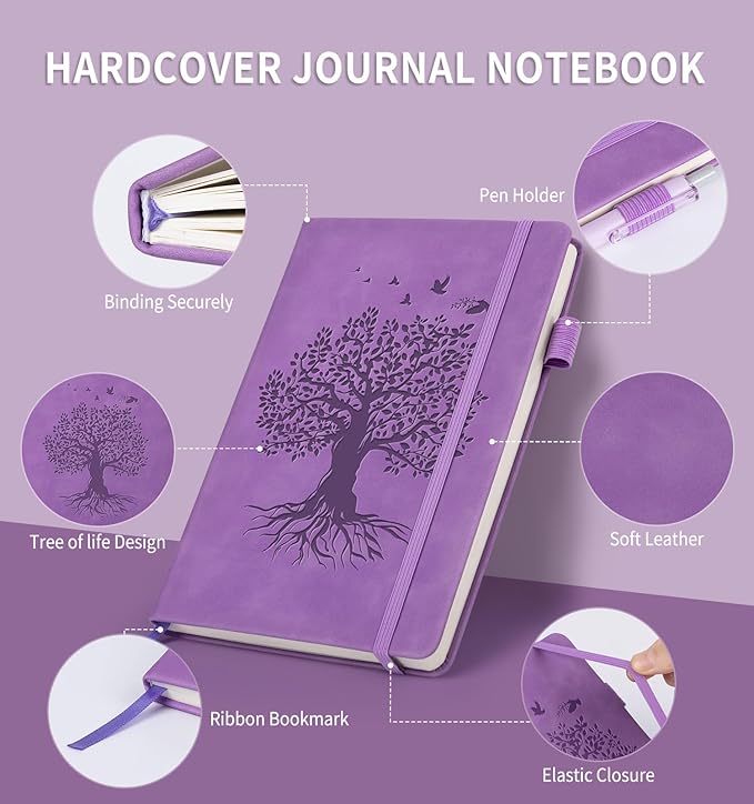Lined Journal Notebook for Women Men, B5 Hardcover Leather Journals for Writing, 200 Pages Thick Paper, Daily Journal Notebook for Work, School, Note Taking, Business, Travel, College Ruled - Bloomnest