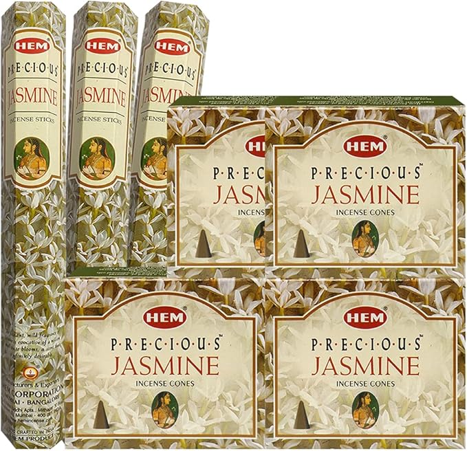 Jasmine Incense Sticks and Cone Incense Holder Variety Pack Bundle insence insense insienso TRUMIRI