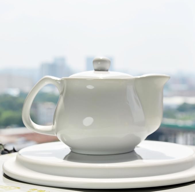 Porcelain Teapot, 9oz Small Tea Pot with Stainless Steel Filter Classical Chinese Tea Pots (White) - Bloomnest