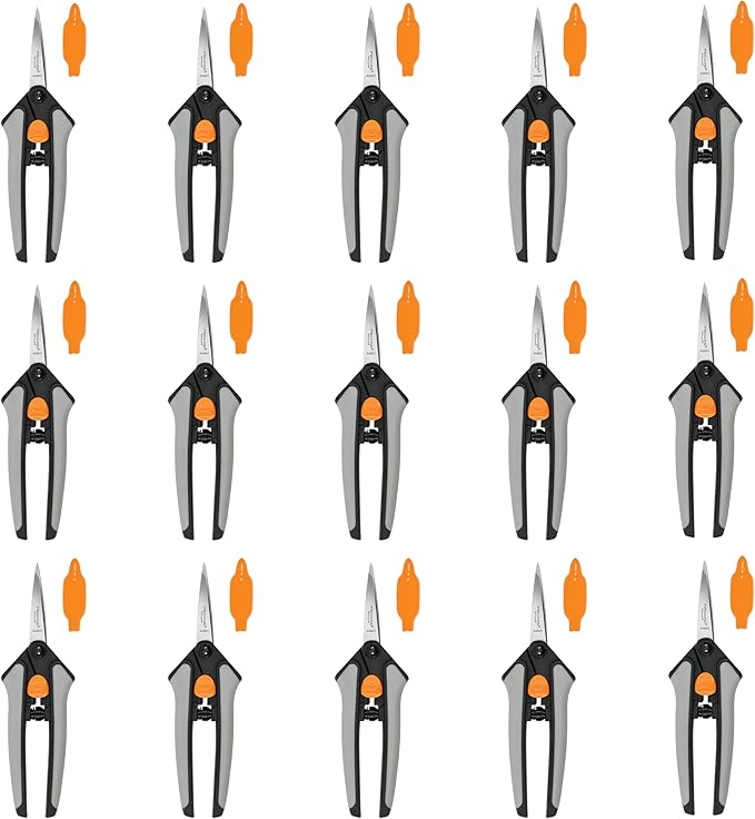 Fiskars 15pc Micro-Tip Pruning Snip Set, Precision Stainless Steel Blades, Softgrip Handles for Deadheading, Trimming & Shaping Small Plants - Bloomnest