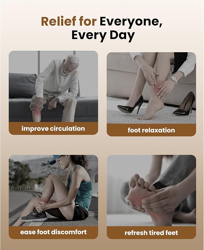 BOB AND BRAD Foot Massager with Heat,Shiatsu Deep Kneading Electric Feet Massager Machine for Plantar Fasciitis, Men Size 12 - Bloomnest