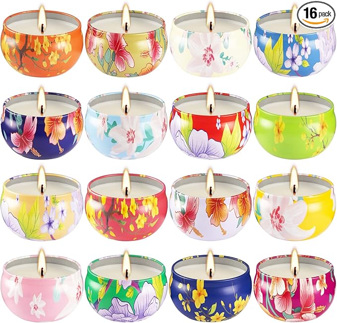 16 Pack 2.5oz Ladies Scented Candle Flower Set - Unique Decorative Gifts for Home, Women's Day, Birthdays, Bridesmaids, Anniversaries with Scented Candle Pack Set - Pampering Gift Set, Women's. - Bloomnest