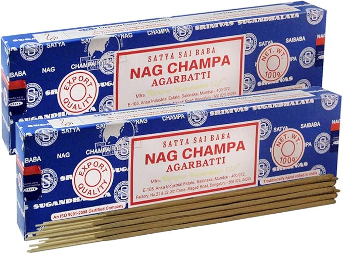 TRUMIRI Incense Stick Holder Bundle with Satya Sai Baba Nagchampa 100g Incense Sticks - Pack of 2 (Approx 200 Sticks) - Bloomnest
