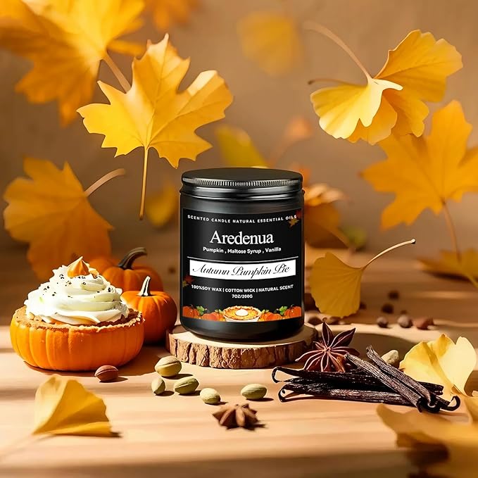 Pumpkin Pie Candle – Holiday Soy Candles for Thanksgiving | Warm Bakery Scented Candle | Cozy Winter Candles Gift for Home, Holiday Aromatherapy Christmas Gifts for Women Men - Bloomnest