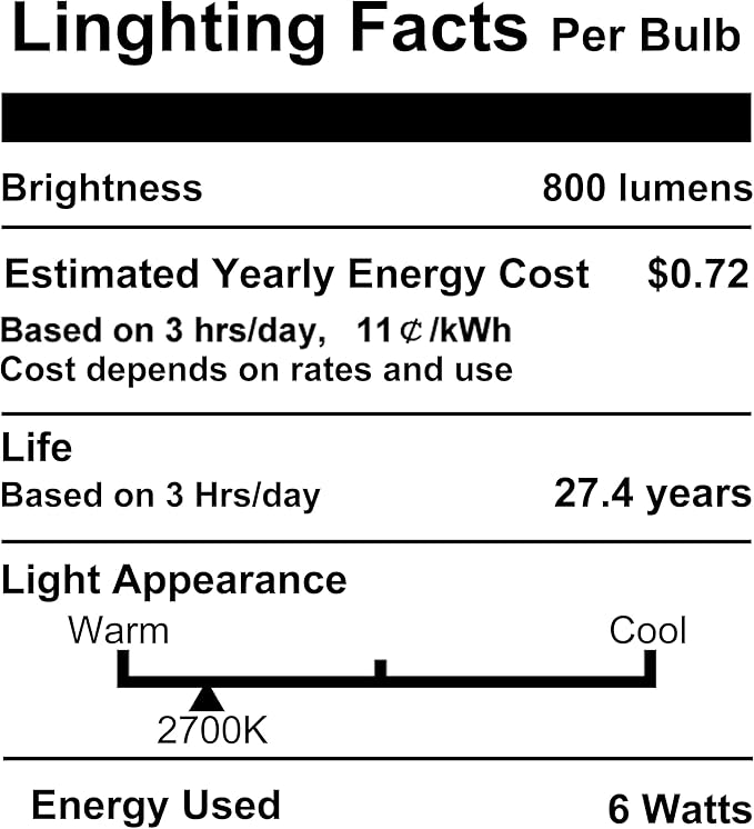 5 Inch Edison Bulb, 2700K Soft White E26 Led Bulb 6W Dimmable, 800LM T10/T9 Clear Glass Tubular Light Bulbs, AC 120V Equal 80 Watt Bulbs for Chandelier Pendant Wall Light - 4Pack - Bloomnest