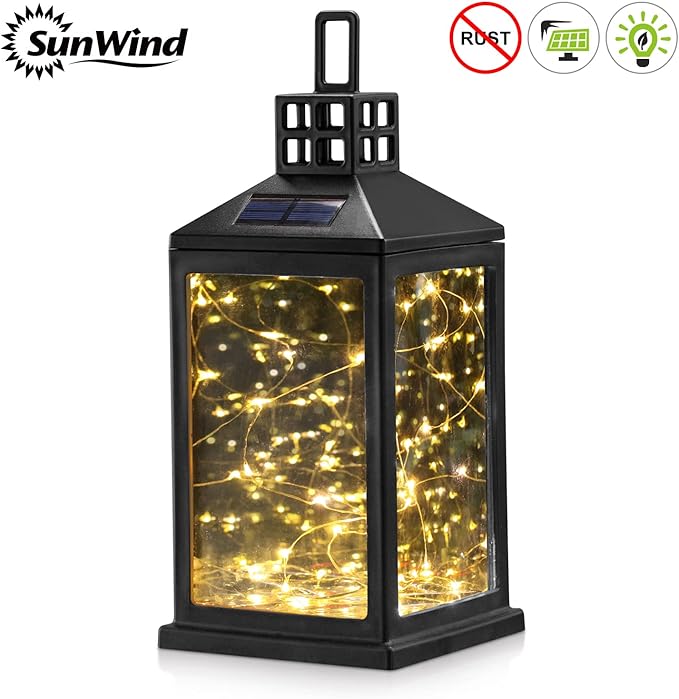 Solar Lantern Lights Outdoor SUNWIND Waterproof Solar Table Lamp Hanging Lighting with 40 Warm White LEDs for Garden Patio Landscape Decoration - Bloomnest