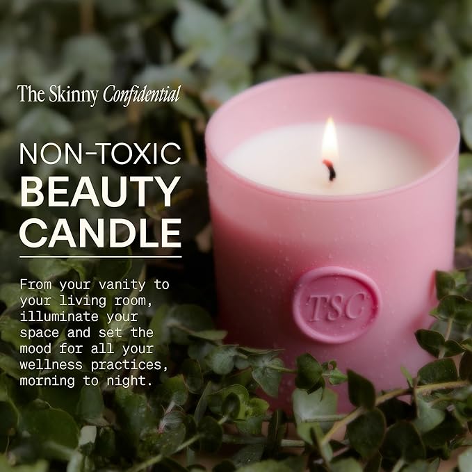 The Skinny Confidential Candle with Organic Eucalyptus Essential Oil - All-Natural Soy Wax Jar Candle - Non-Toxic Aromatherapy Candles for Home with Natural Cotton Wick - Paraben-Free & Non-GMO - Bloomnest