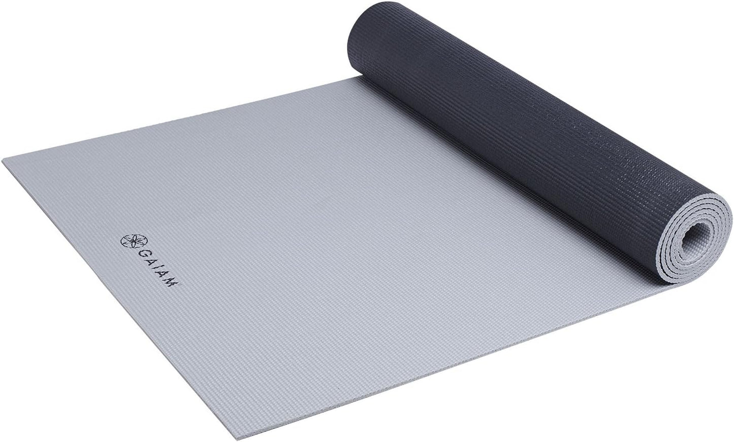 Gaiam Solid Color Yoga Mat, Non Slip Exercise & Fitness Mat for All Types of Yoga, Pilates & Floor Exercises