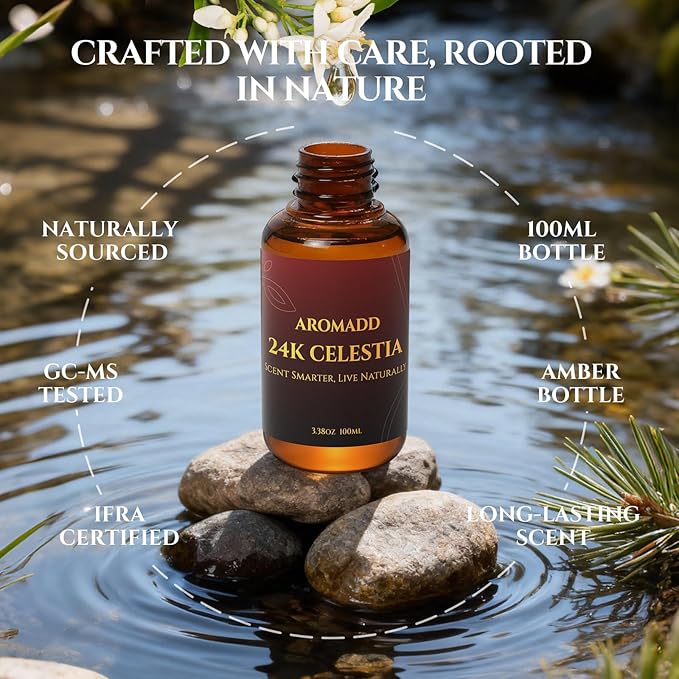 AROMADD 24K Celestia Diffuser Oil Inspired by Luxury Hotel Scent 3.38 Fl Oz (100ml), Aroma Diffuser & Hotel Fragrance Diffuser Oil, Essential Oil Diffuser for Aromatherapy, Long-Lasting - Bloomnest