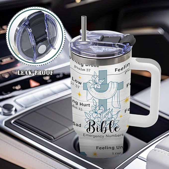 DUUV Christian Gifts for Women, Inspirational Religious Gifts for Mom, Christian Tumblers for Women 40 Oz, Faith Jesus God Bible Verse Gift for Birthday Christmas Thanksgiving, 1PCS - Bloomnest