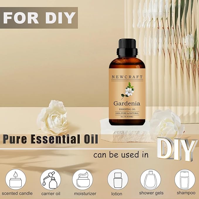 Gardenia Essential Oils, 100% Pure and Natural Essential Oil for Aromatherapy Diffuser - Gardenia/1 Fl Oz NewCraft